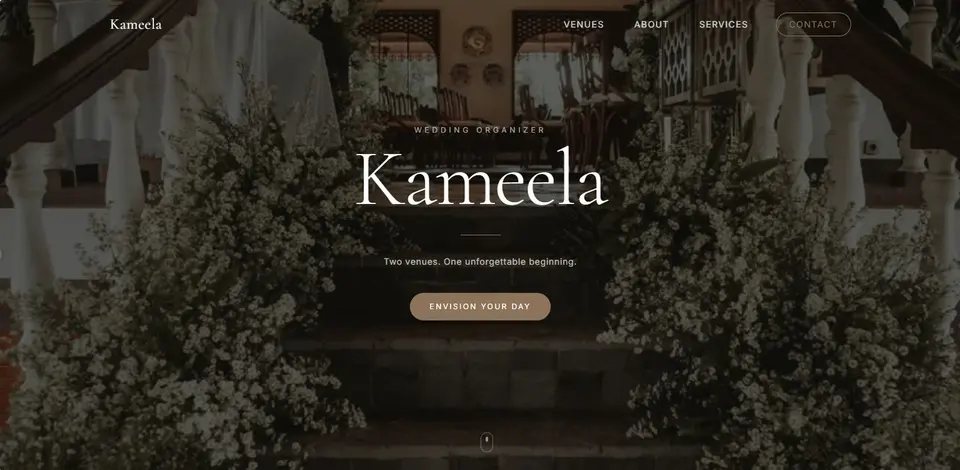 The Kameela Wedding Organizer website