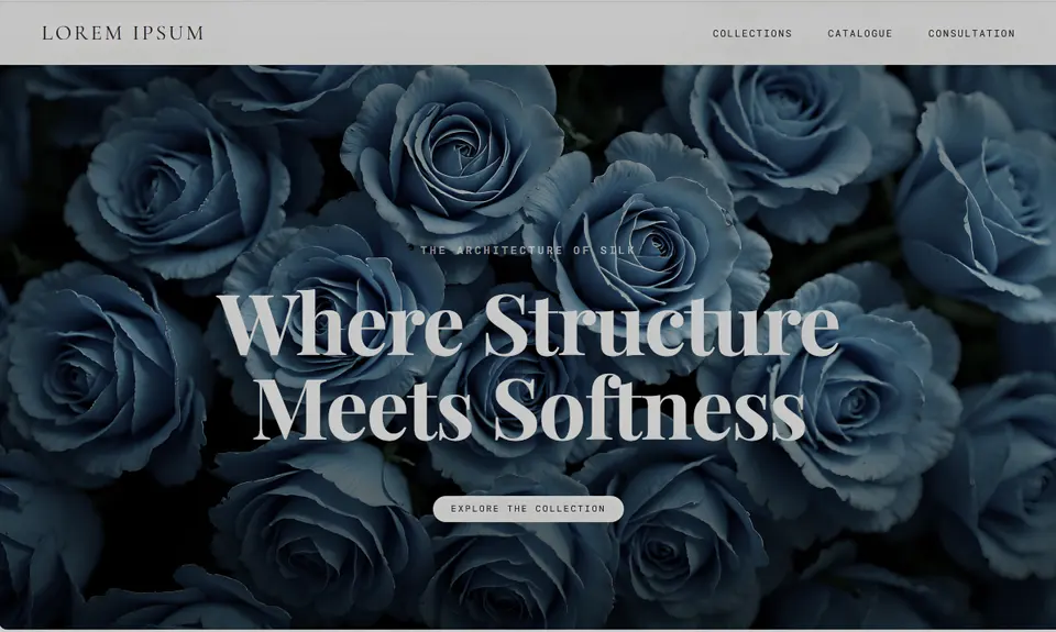 Konsep desain homepage Toko Bunga Boutique