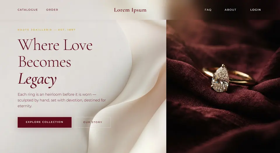 Konsep desain homepage Toko Perhiasan